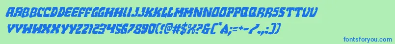 Beastianital Font – Blue Fonts on Green Background