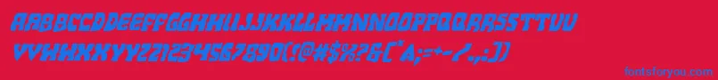 Beastianital Font – Blue Fonts on Red Background