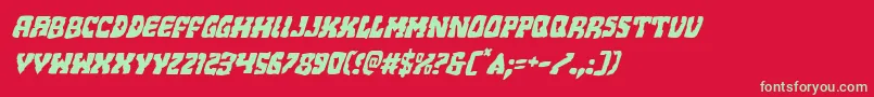 Beastianital Font – Green Fonts on Red Background