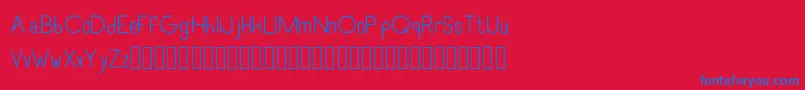 フォントRecinosscriptLight – 赤い背景に青い文字
