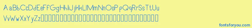 Czcionka RecinosscriptLight – niebieskie czcionki na żółtym tle