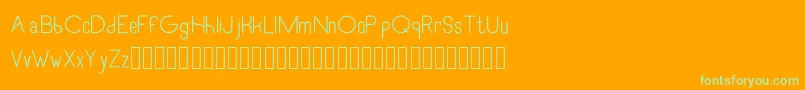 RecinosscriptLight-Schriftart – Grüne Schriften auf orangefarbenem Hintergrund