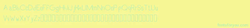 フォントRecinosscriptLight – 黄色い背景に緑の文字
