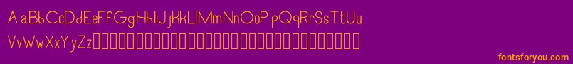 RecinosscriptLight-Schriftart – Orangefarbene Schriften auf violettem Hintergrund