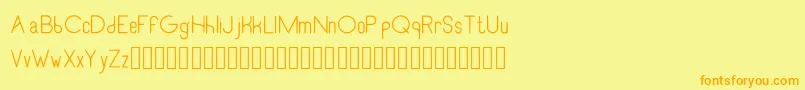 Fonte RecinosscriptLight – fontes laranjas em um fundo amarelo