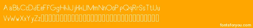 RecinosscriptLight-fontti – valkoiset fontit oranssilla taustalla