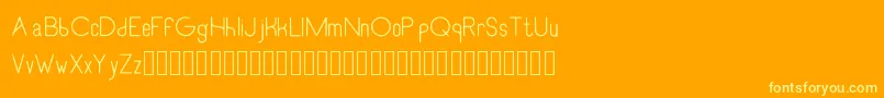 RecinosscriptLight-Schriftart – Gelbe Schriften auf orangefarbenem Hintergrund