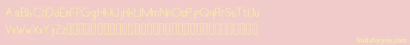 RecinosscriptLight-Schriftart – Gelbe Schriften auf rosa Hintergrund