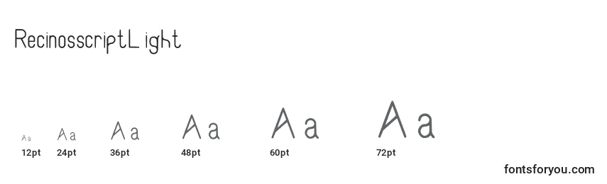 RecinosscriptLight Font Sizes