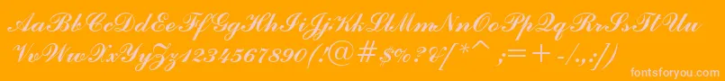CommercialScriptBt Font – Pink Fonts on Orange Background