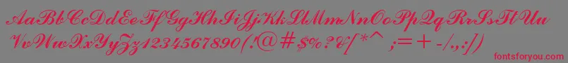 CommercialScriptBt Font – Red Fonts on Gray Background