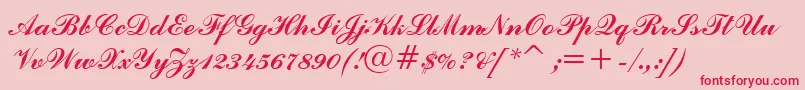 CommercialScriptBt Font – Red Fonts on Pink Background