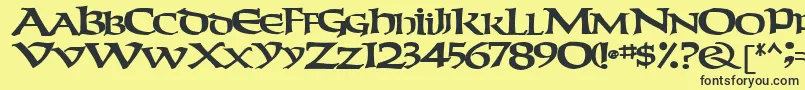 Czcionka Weekendertype123Bold – czarne czcionki na żółtym tle