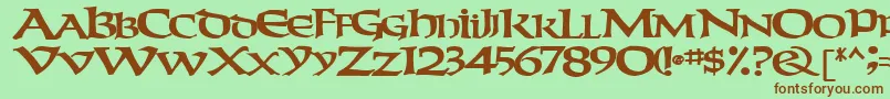 Weekendertype123Bold Font – Brown Fonts on Green Background