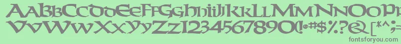 フォントWeekendertype123Bold – 緑の背景に灰色の文字