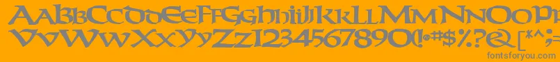 フォントWeekendertype123Bold – オレンジの背景に灰色の文字