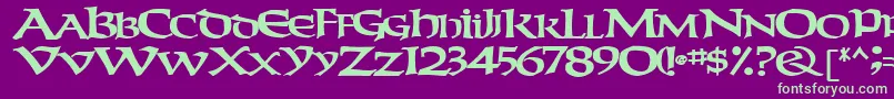 フォントWeekendertype123Bold – 紫の背景に緑のフォント