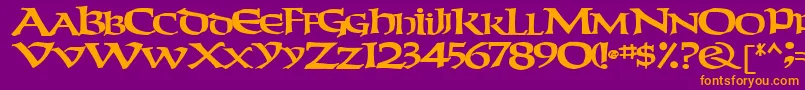 フォントWeekendertype123Bold – 紫色の背景にオレンジのフォント