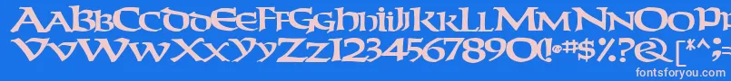 Czcionka Weekendertype123Bold – różowe czcionki na niebieskim tle