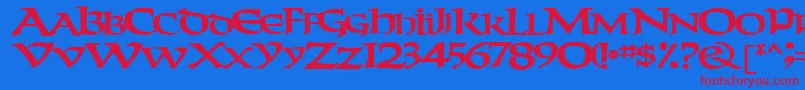 Weekendertype123Bold Font – Red Fonts on Blue Background