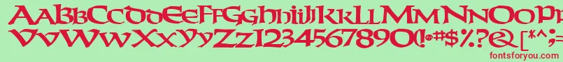 Шрифт Weekendertype123Bold – красные шрифты на зелёном фоне