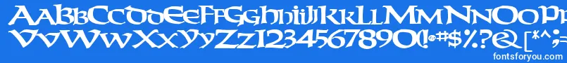 フォントWeekendertype123Bold – 青い背景に白い文字