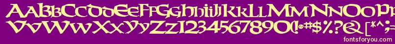 Шрифт Weekendertype123Bold – жёлтые шрифты на фиолетовом фоне