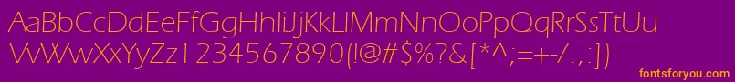 ItcErasLtLight Font – Orange Fonts on Purple Background