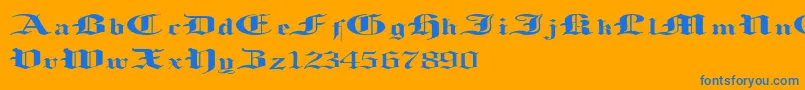 LoosingMemory Font – Blue Fonts on Orange Background
