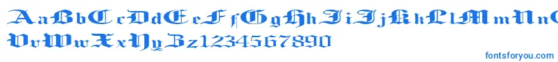 フォントLoosingMemory – 白い背景に青い文字