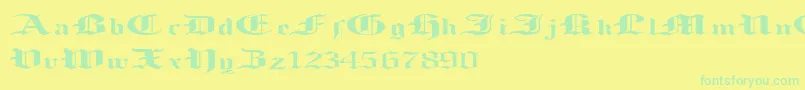 LoosingMemory Font – Green Fonts on Yellow Background