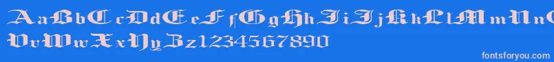 LoosingMemory Font – Pink Fonts on Blue Background