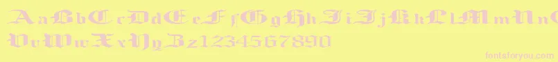 LoosingMemory Font – Pink Fonts on Yellow Background