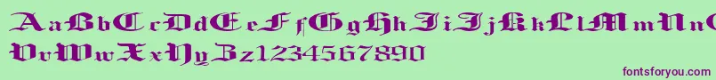 LoosingMemory Font – Purple Fonts on Green Background