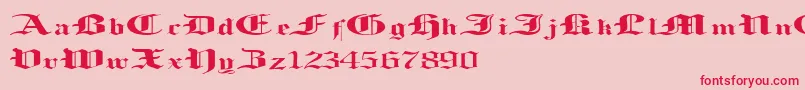 LoosingMemory Font – Red Fonts on Pink Background