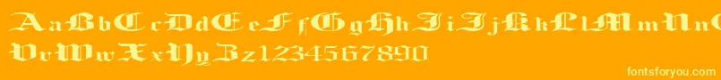 LoosingMemory Font – Yellow Fonts on Orange Background