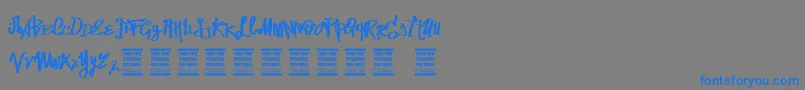 VtksStreetVision Font – Blue Fonts on Gray Background