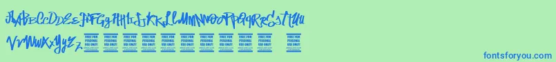 VtksStreetVision Font – Blue Fonts on Green Background