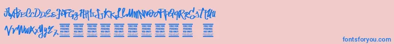 VtksStreetVision Font – Blue Fonts on Pink Background