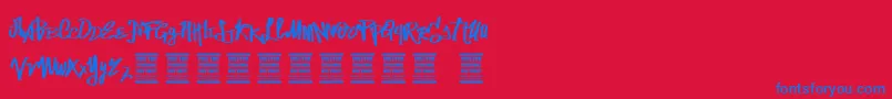 VtksStreetVision Font – Blue Fonts on Red Background