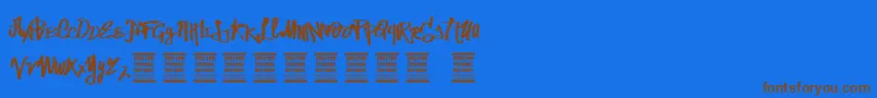 VtksStreetVision Font – Brown Fonts on Blue Background