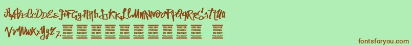 VtksStreetVision Font – Brown Fonts on Green Background