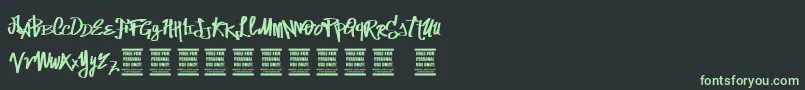 Шрифт VtksStreetVision – зелёные шрифты на чёрном фоне