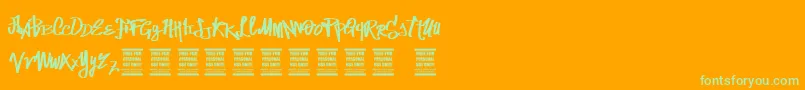 VtksStreetVision Font – Green Fonts on Orange Background