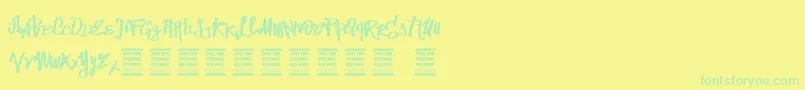 VtksStreetVision Font – Green Fonts on Yellow Background