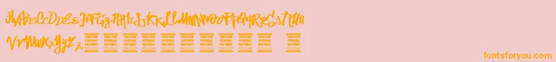 Шрифт VtksStreetVision – оранжевые шрифты на розовом фоне