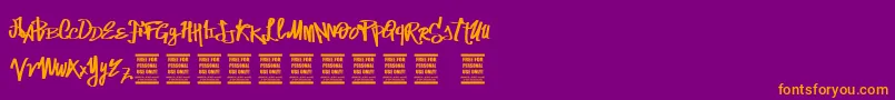 VtksStreetVision Font – Orange Fonts on Purple Background
