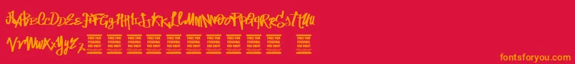 VtksStreetVision Font – Orange Fonts on Red Background