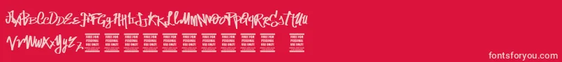 VtksStreetVision Font – Pink Fonts on Red Background
