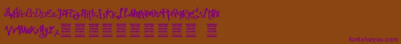 VtksStreetVision Font – Purple Fonts on Brown Background